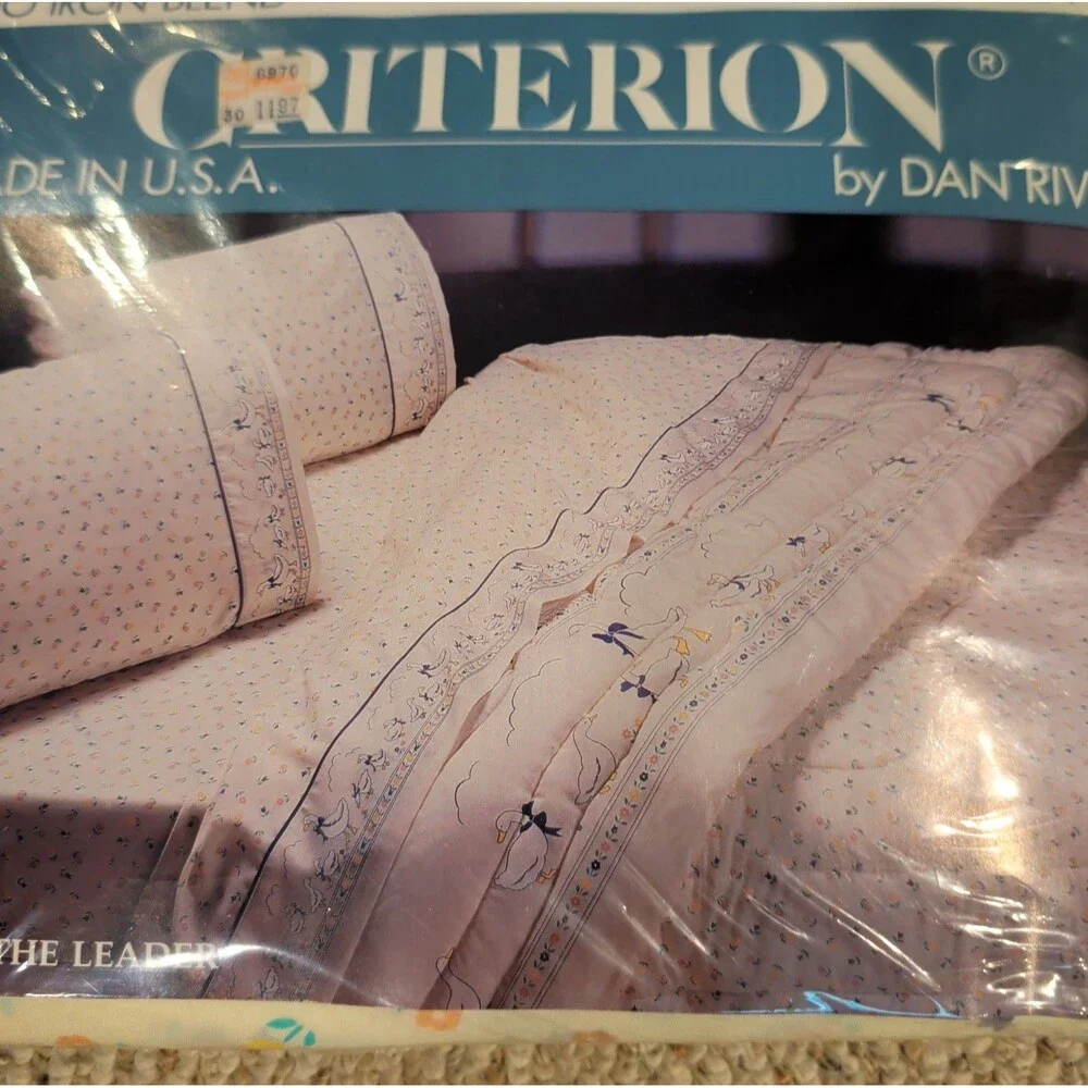 Vintage Criterion Dan River Follow the Leader Twin Sheet Set Goose Country